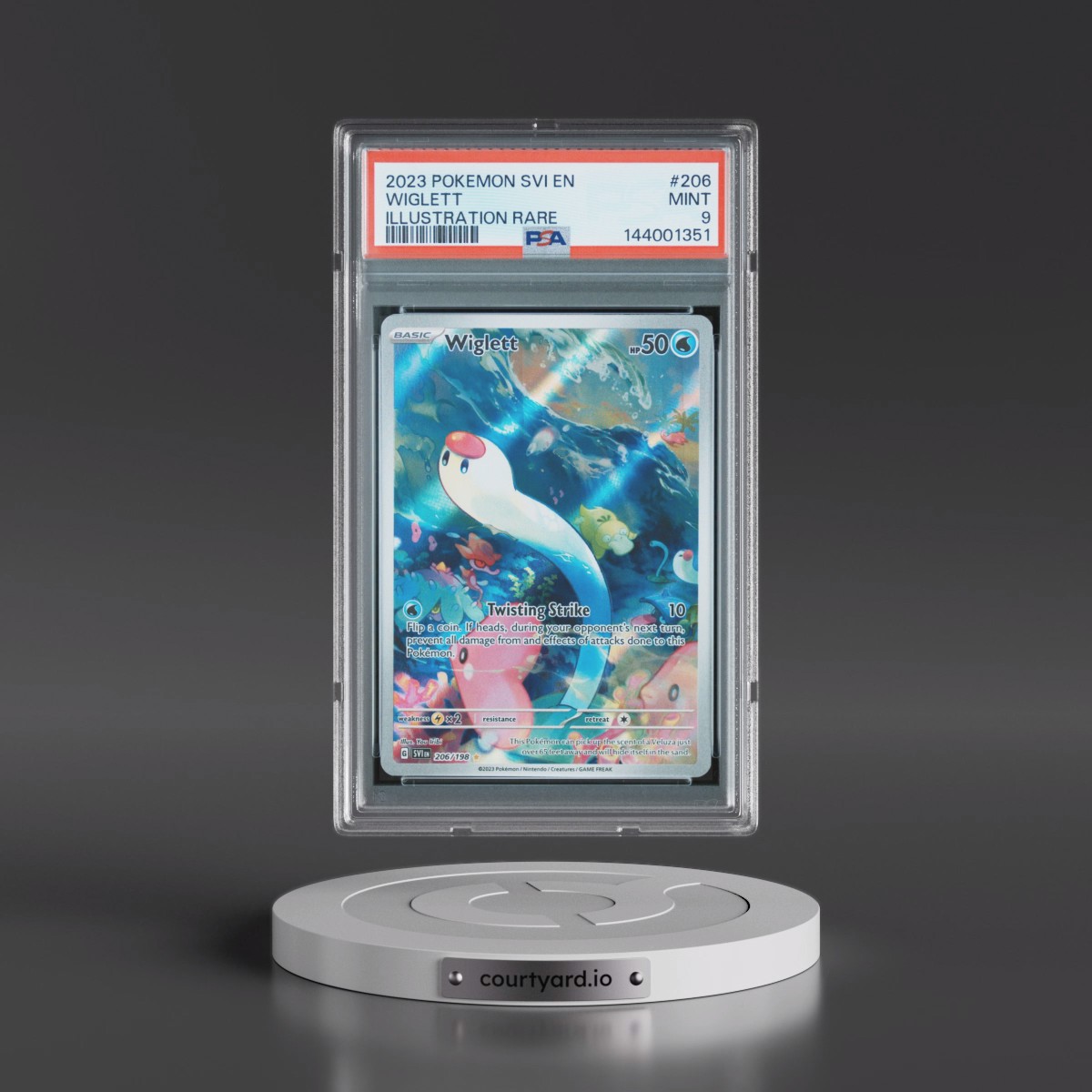 2023 Pokémon Svi EN-Scarlet & Violet #206 Wiglett - Illustration Rare (PSA 9 MINT)