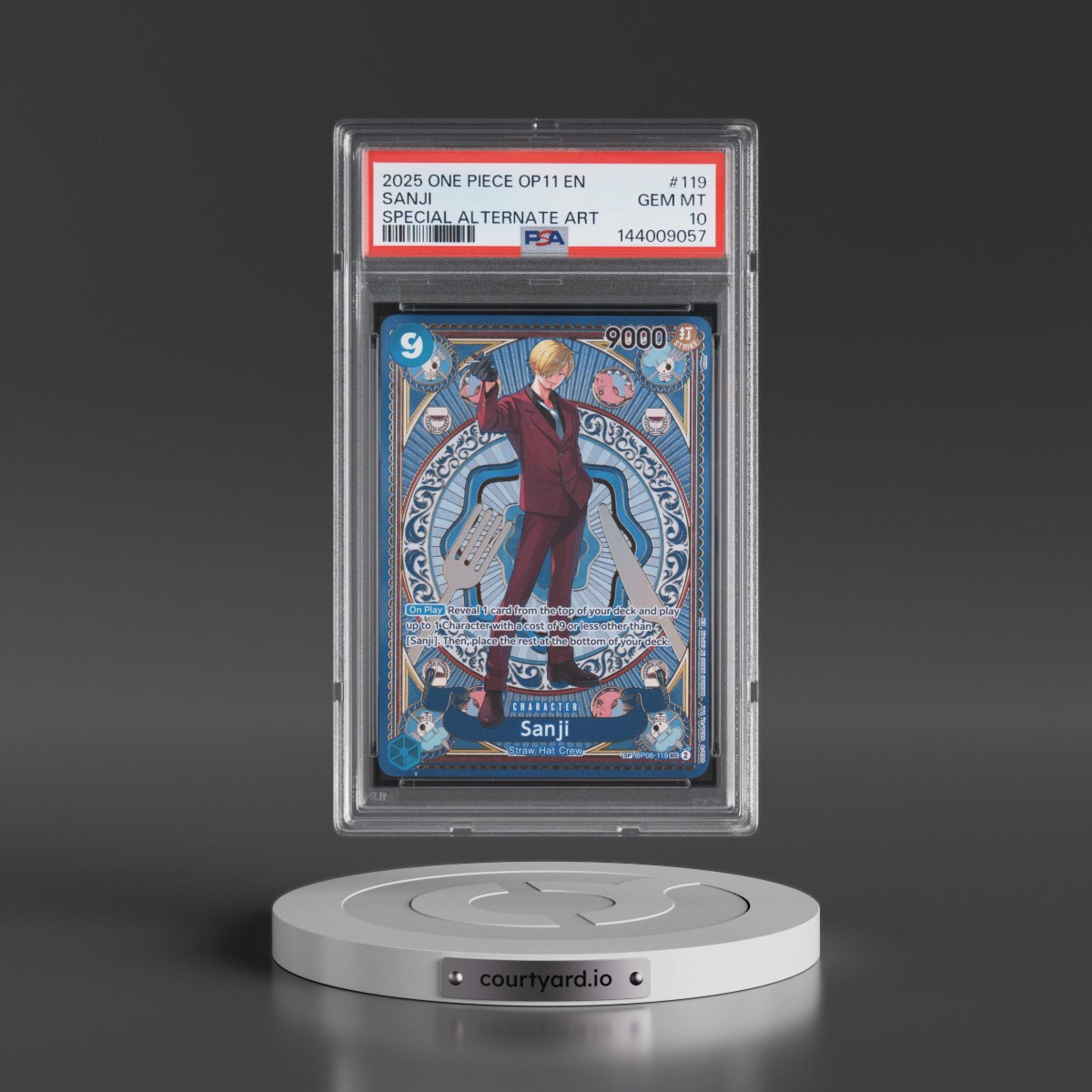 2025 One Piece OP11-A Fist of Divine Speed #119 Sanji - Special Alternate Art (PSA 10 GEM MINT)