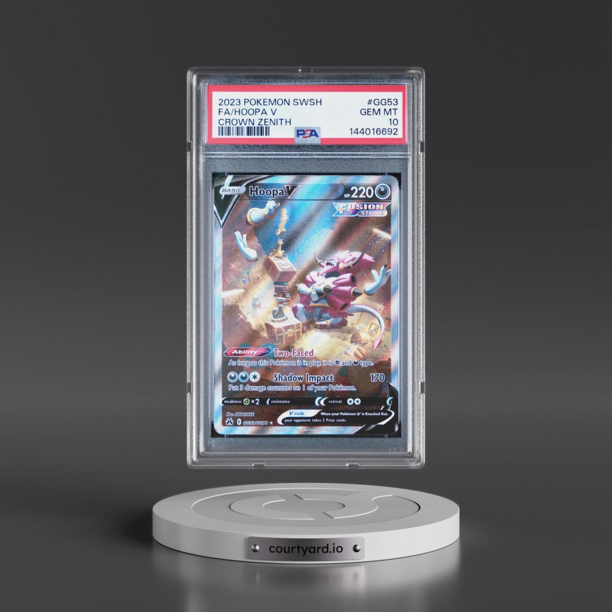 2023 Pokémon Sword and Shield Crown Zenith #GG53 Hoopa V - Holo Full Art (PSA 10 GEM MINT)