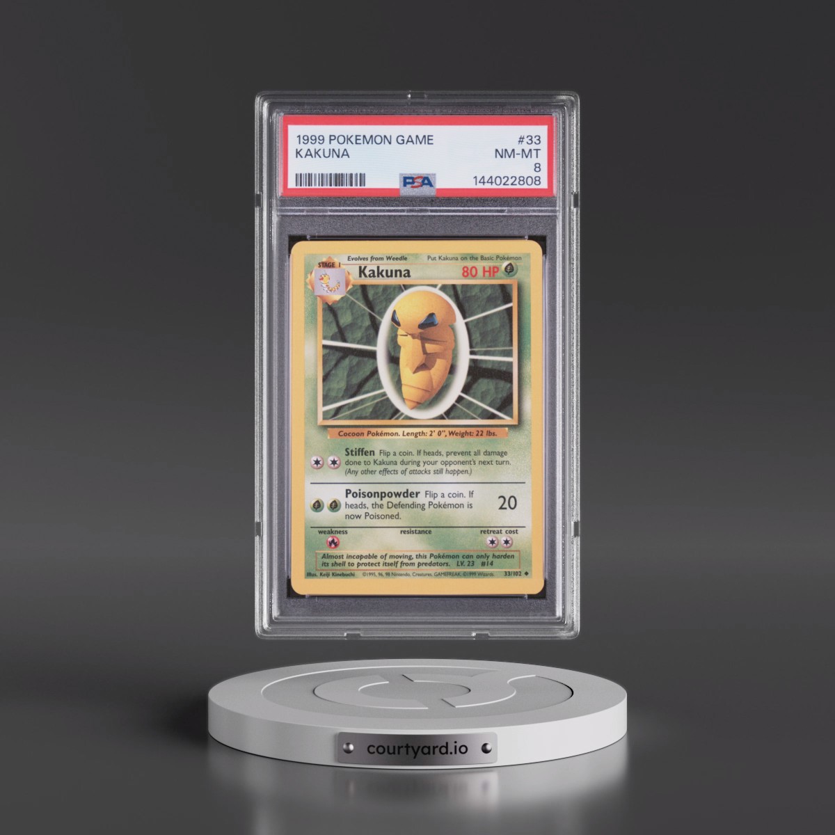 1999 Pokémon Game #33 Kakuna (PSA 8 NM-MT)