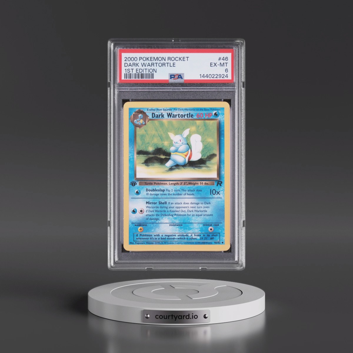 2000 Pokémon Rocket #46 Dark Wartortle - 1st Edition (PSA 6 EX-MT)