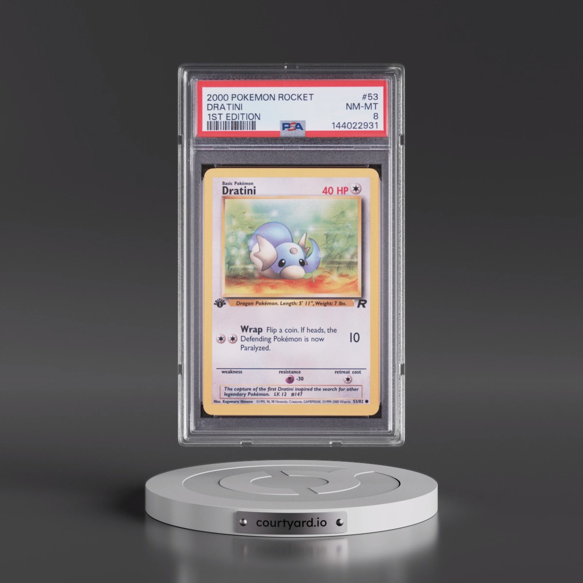 2000 Pokémon Rocket #53 Dratini - 1st Edition (PSA 8 NM-MT)