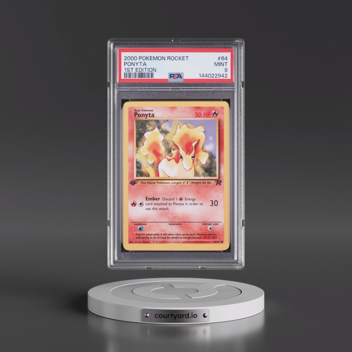 2000 Pokémon Rocket #64 Ponyta - 1st Edition (PSA 9 MINT)
