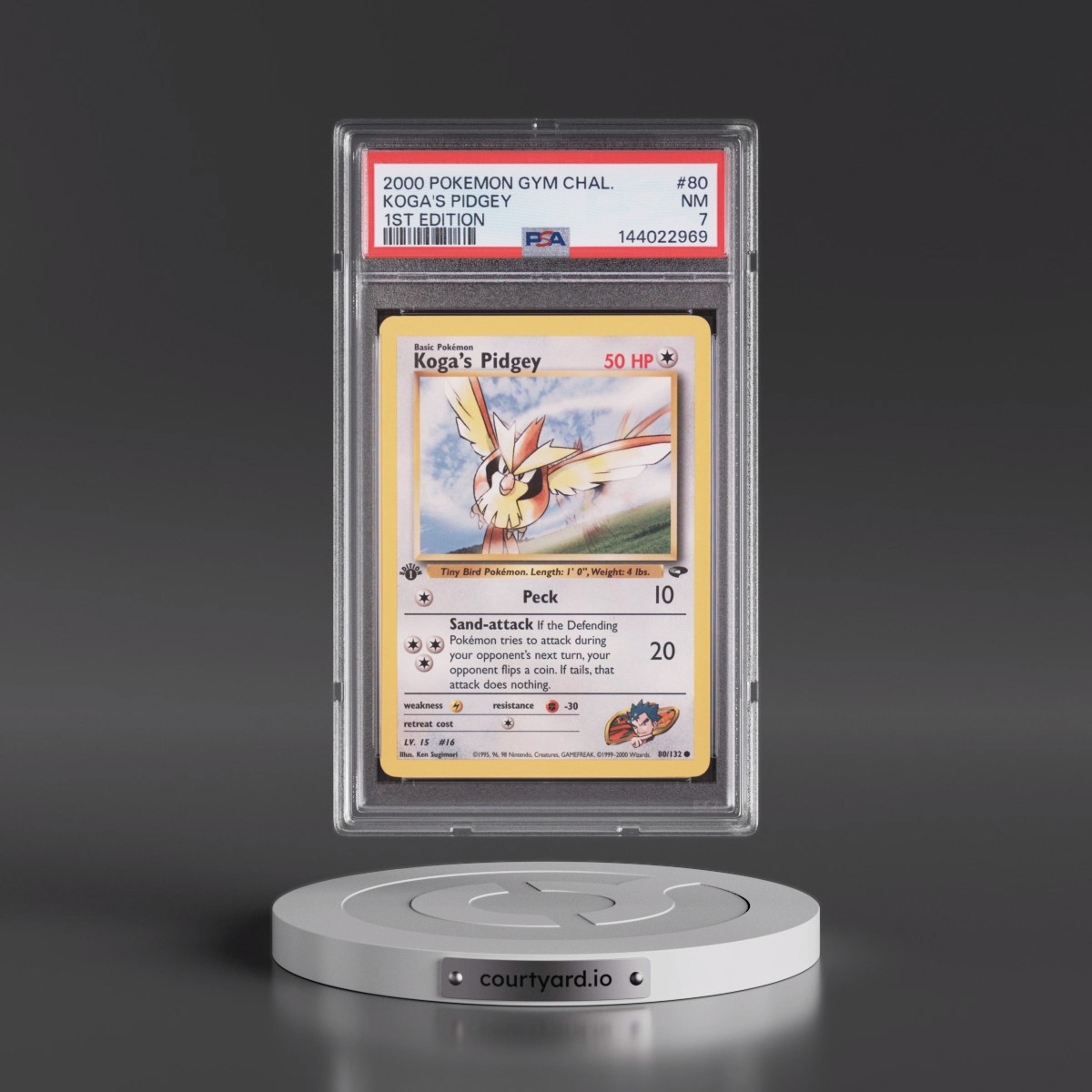 2000 Pokémon Gym Challenge #80 Koga's Pidgey - 1st Edition (PSA 7 NM)