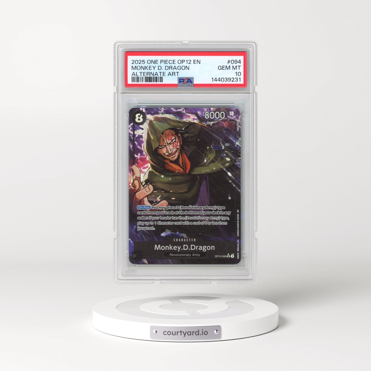 2025 One Piece OP12-Legacy of the Master #094 Monkey D. Dragon - Alternate Art (PSA 10 GEM MINT)