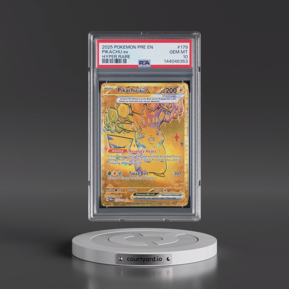 2025 Pokémon Pre EN-Prismatic Evolutions #179 Pikachu EX - Holo Hyper Rare (PSA 10 GEM MINT)