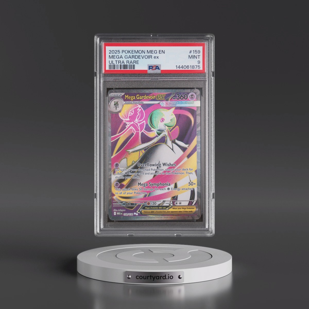 2025 Pokémon Meg EN-Mega Evolution #159 Mega Gardevoir EX - Holo Ultra Rare (PSA 9 MINT)