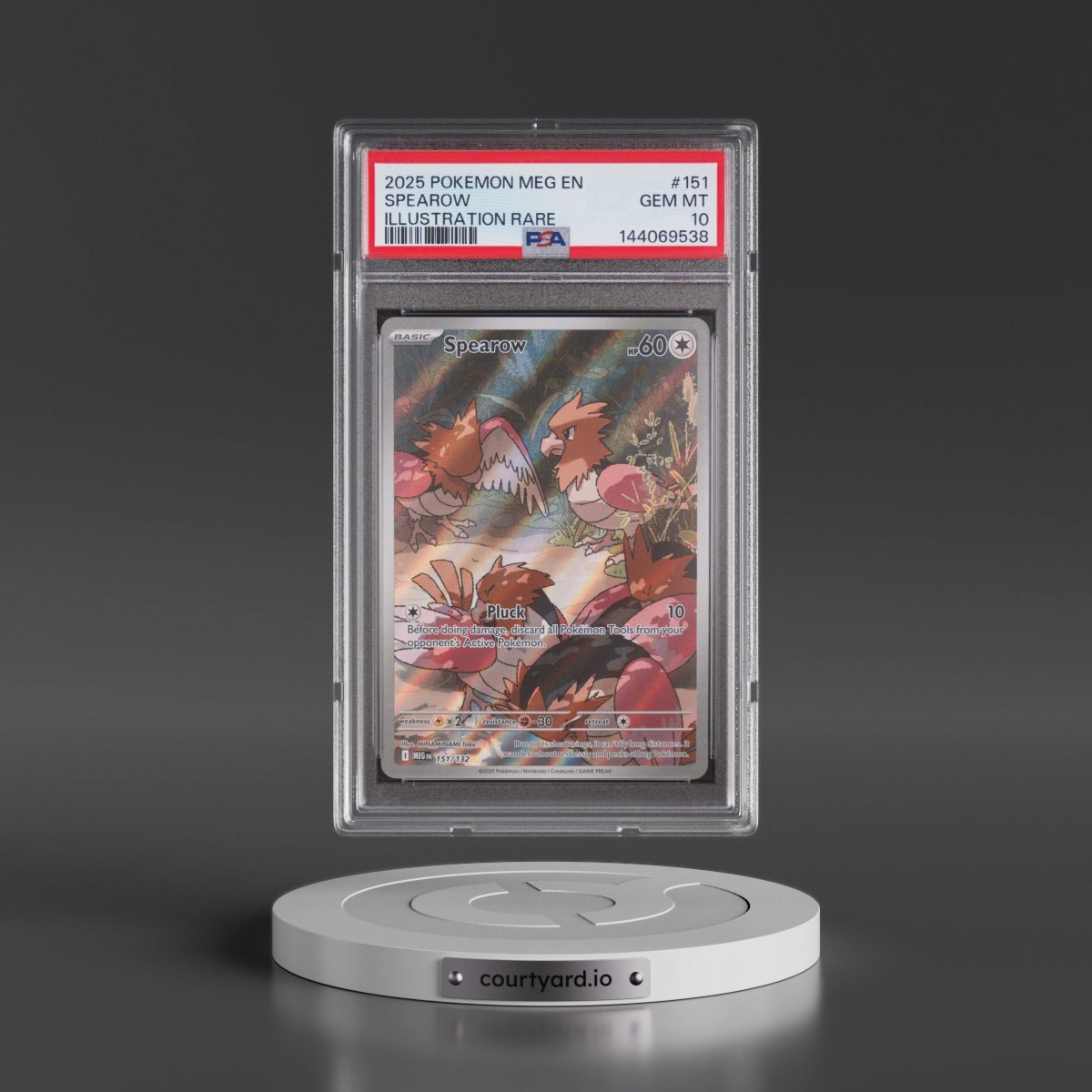 2025 Pokémon Meg EN-Mega Evolution #151 Spearow - Illustration Rare (PSA 10 GEM MINT)
