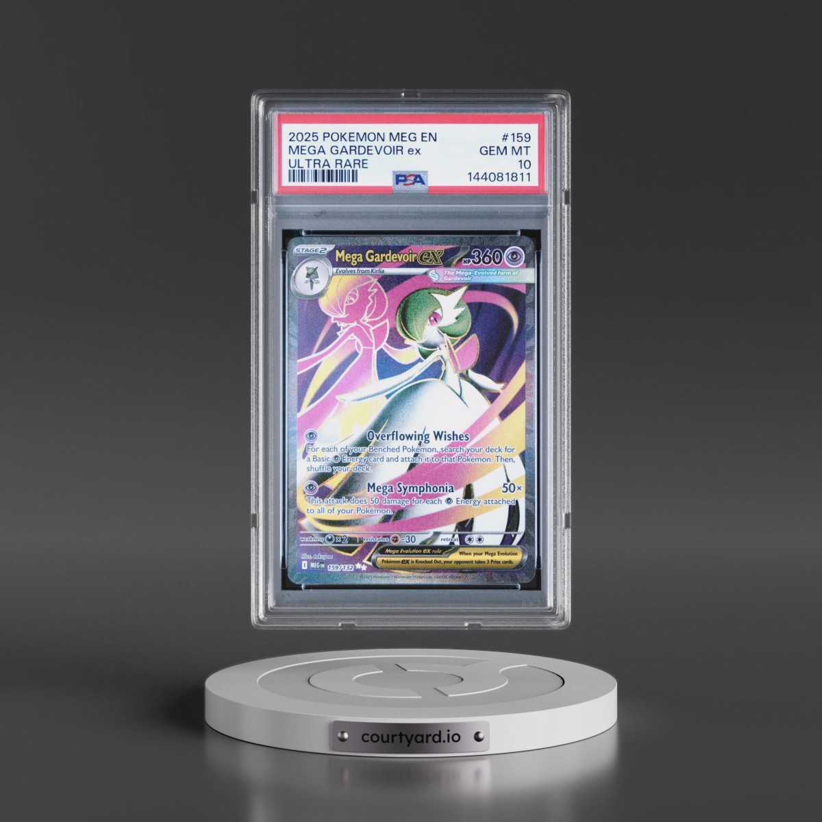 2025 Pokémon Meg EN-Mega Evolution #159 Mega Gardevoir EX - Holo Ultra Rare (PSA 10 GEM MINT)