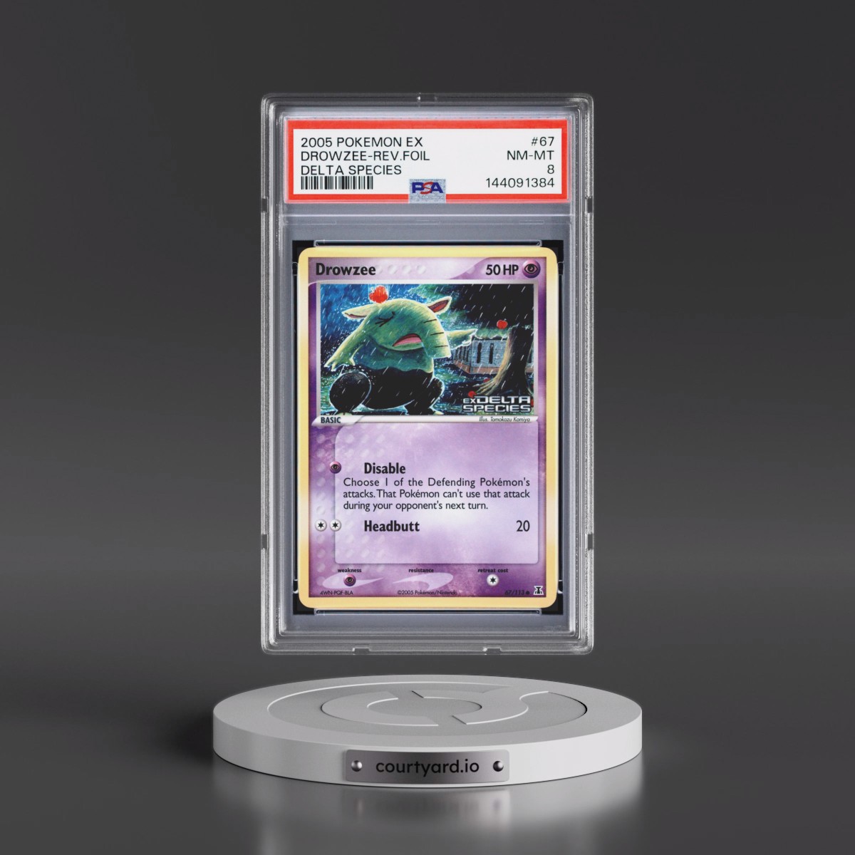 2005 Pokémon EX Delta Species #67 Drowzee - Reverse Foil (PSA 8 NM-MT)