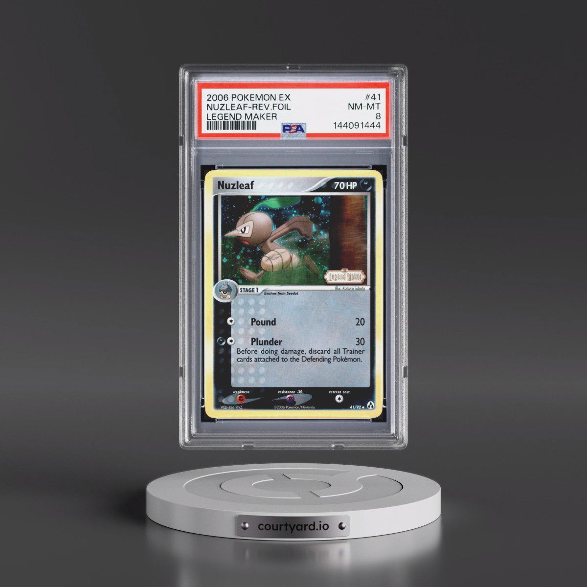 2006 Pokémon EX Legend Maker #41 Nuzleaf - Reverse Foil (PSA 8 NM-MT)