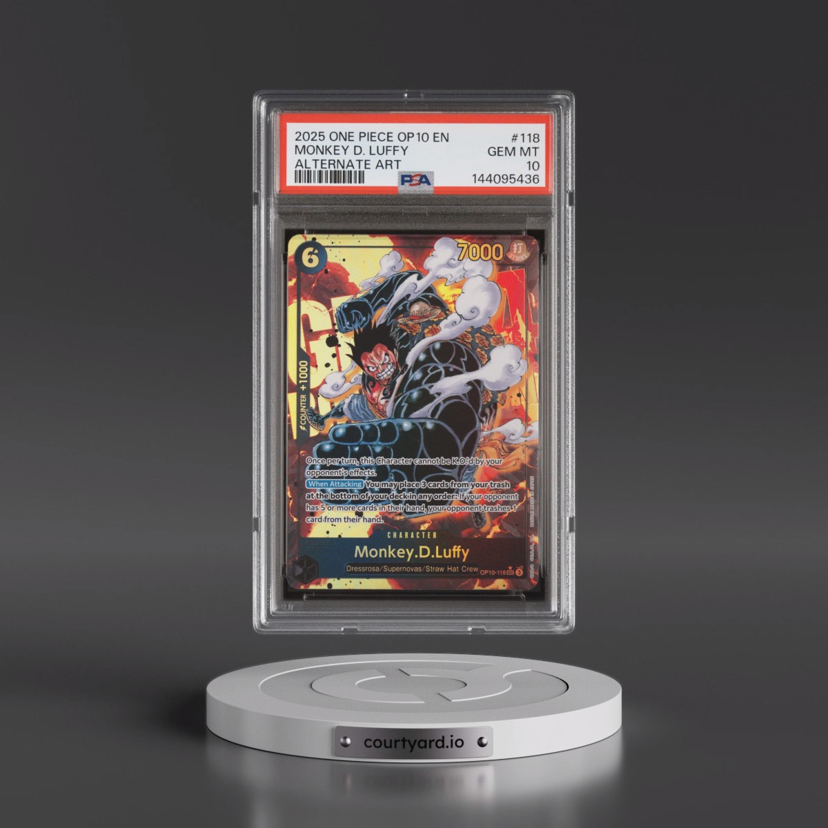 2025 One Piece OP10-Royal Blood #118 Monkey D. Luffy - Alternate Art (PSA 10 GEM MINT)
