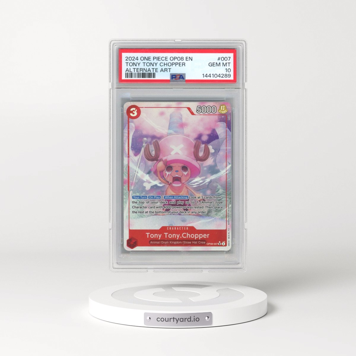 2024 One Piece OP08-Two Legends #007 Tony Tony Chopper - Alternate Art (PSA 10 GEM MINT)