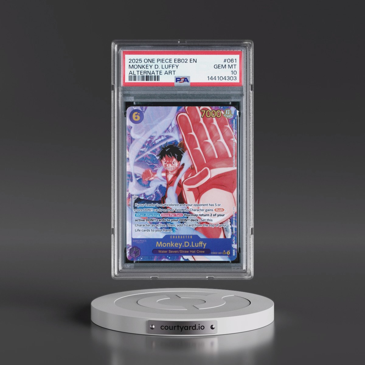 2025 One Piece EB02-Extra Booster -Anime 25th Collection #061 Monkey D. Luffy - Alternate Art (PSA 10 GEM MINT)