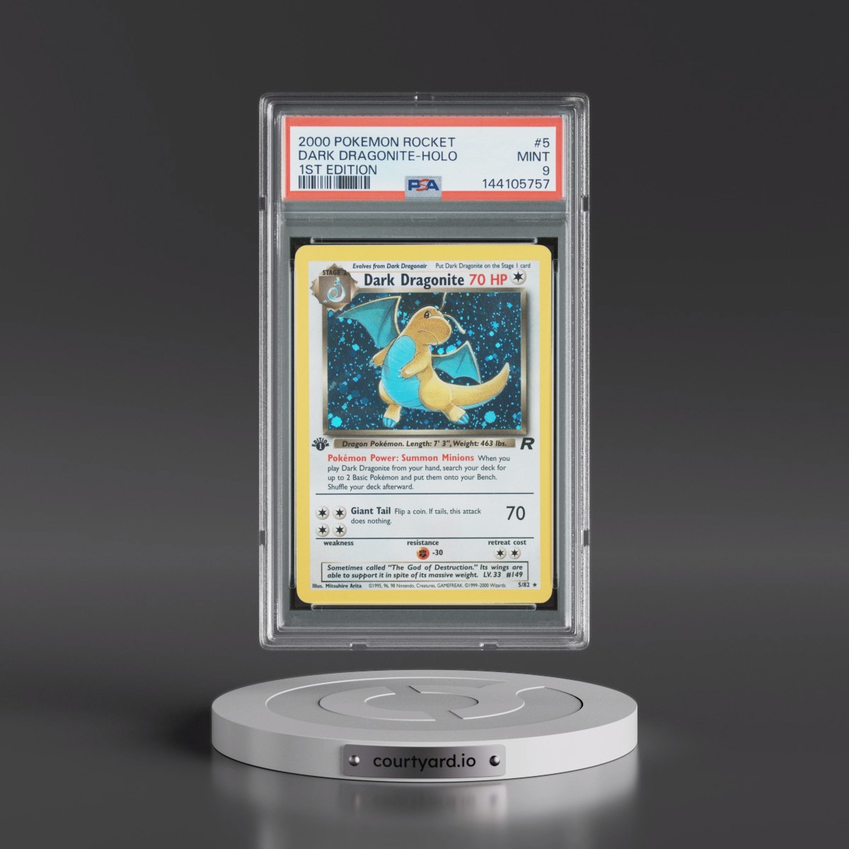 2000 Pokémon Rocket #5 Dark Dragonite - 1st Edition Holo (PSA 9 MINT)