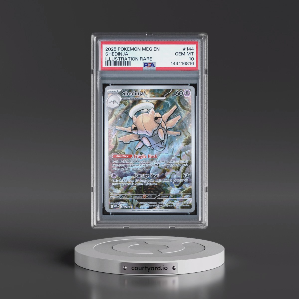 2025 Pokémon Meg EN-Mega Evolution #144 Shedinja - Illustration Rare (PSA 10 GEM MINT)