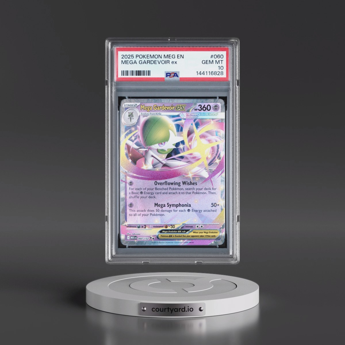 2025 Pokémon Meg EN-Mega Evolution #060 Mega Gardevoir EX - Holo (PSA 10 GEM MINT)