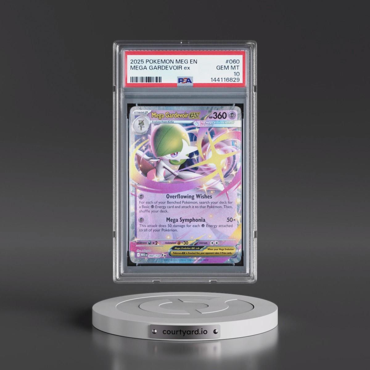 2025 Pokémon Meg EN-Mega Evolution #060 Mega Gardevoir EX - Holo (PSA 10 GEM MINT)