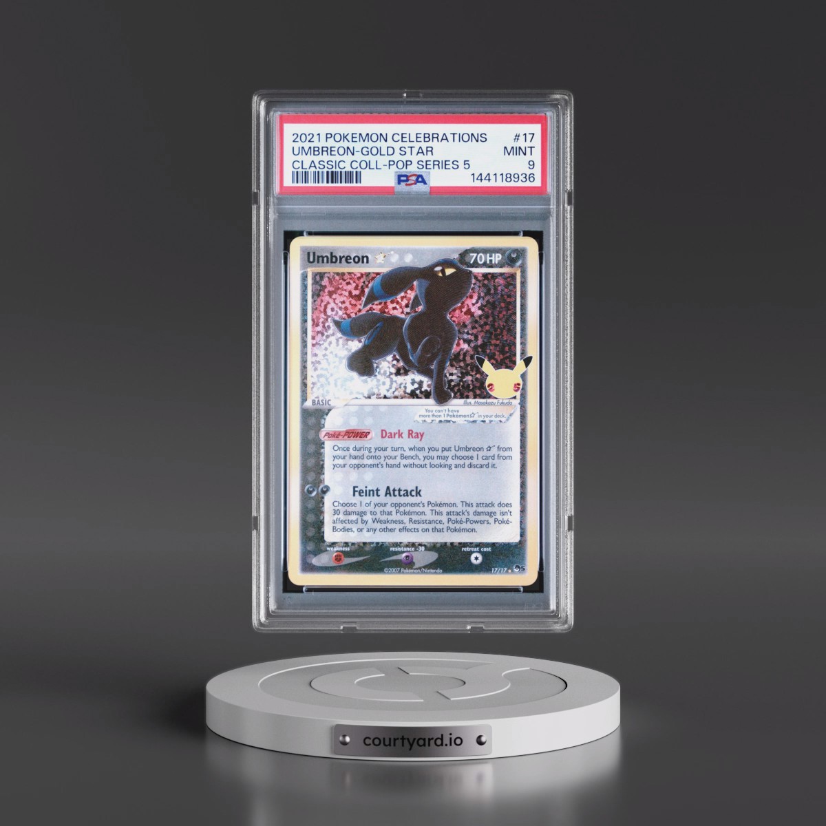 2021 Pokémon Celebrations Classic Collection #17 Umbreon-Gold Star (PSA 9 MINT)