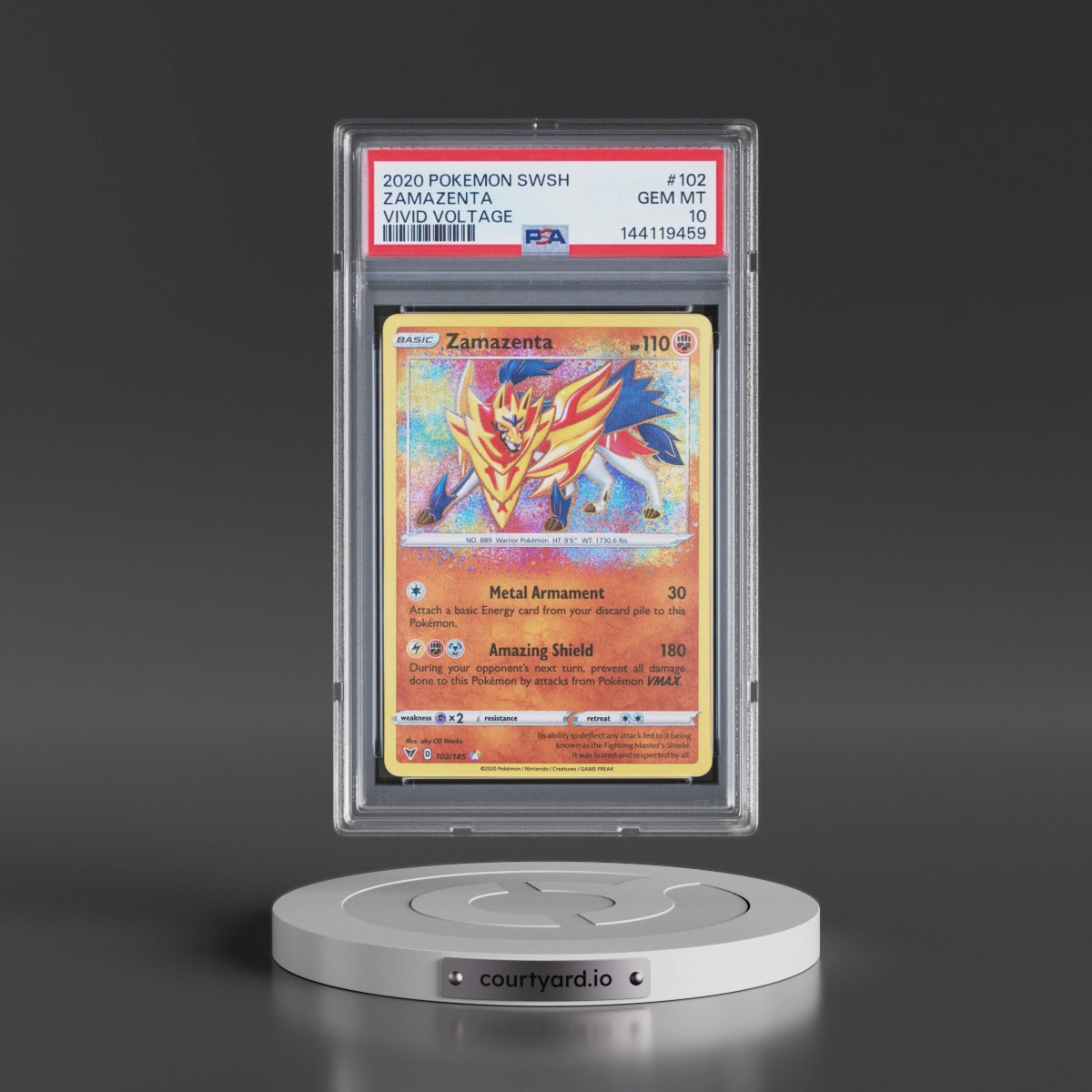 2020 Pokémon Sword & Shield Vivid Voltage #102 Zamazenta (PSA 10 GEM MINT)