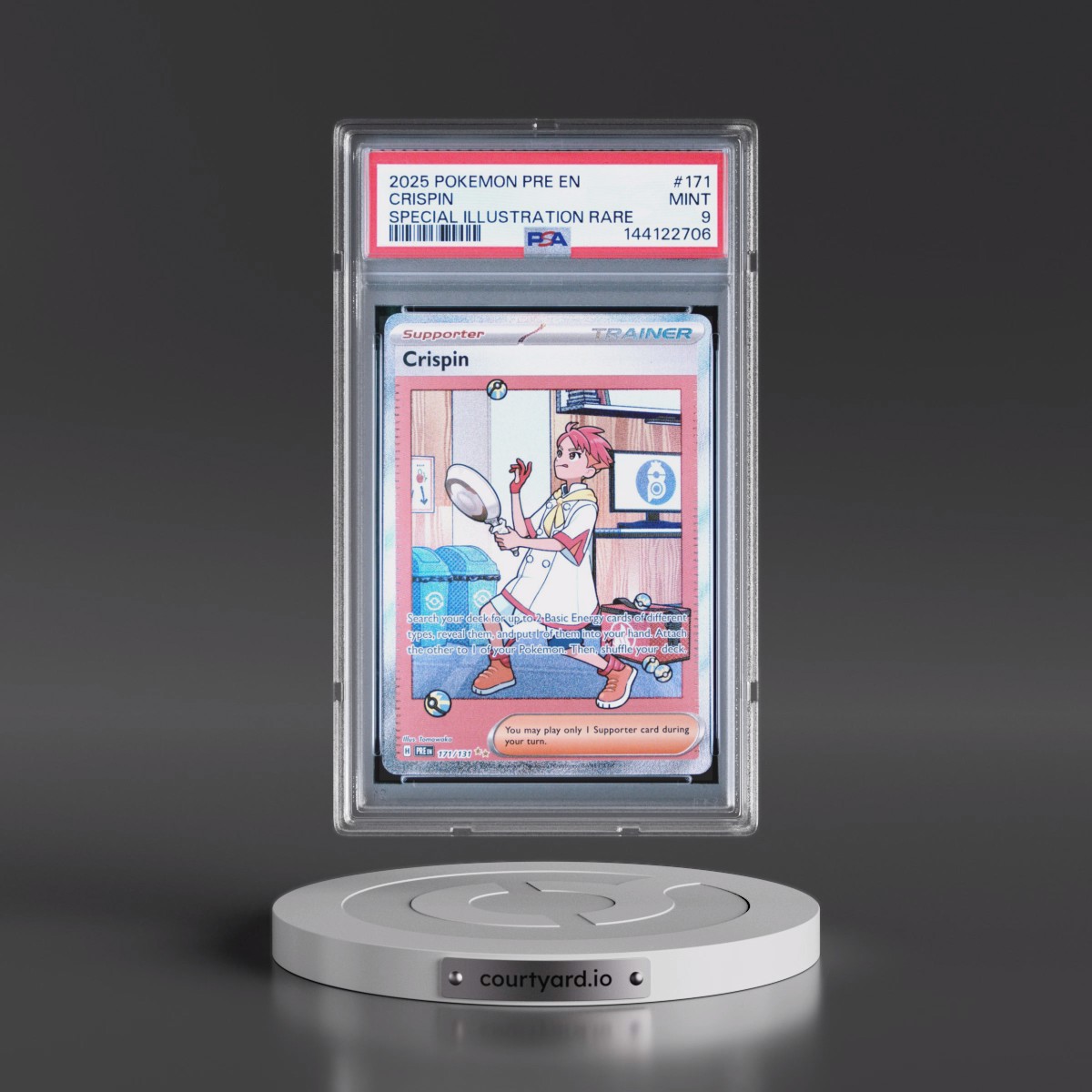 2025 Pokémon Pre EN-Prismatic Evolutions #171 Crispin - Special Illustration Rare (PSA 9 MINT)