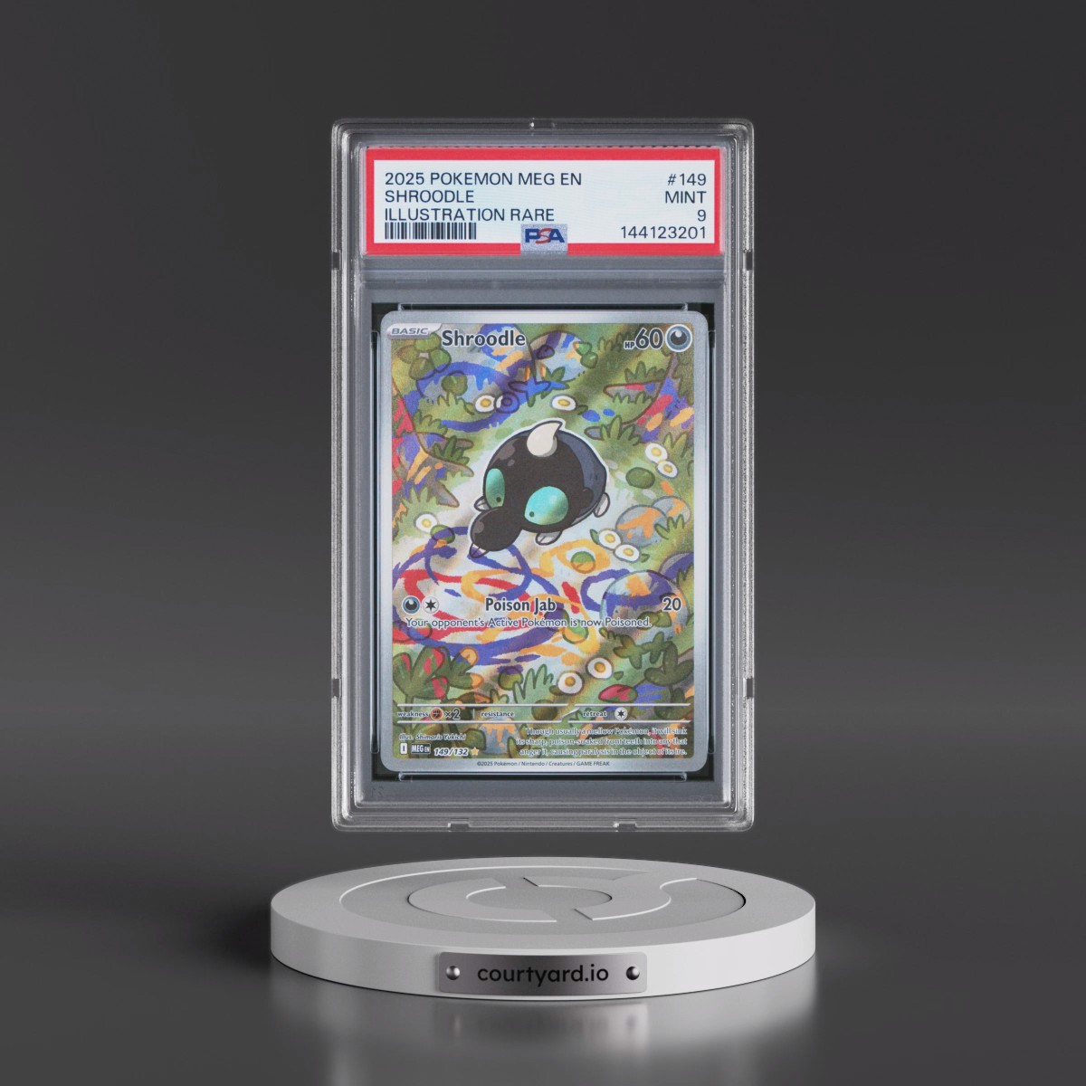 2025 Pokémon Meg EN-Mega Evolution #149 Shroodle - Illustration Rare (PSA 9 MINT)