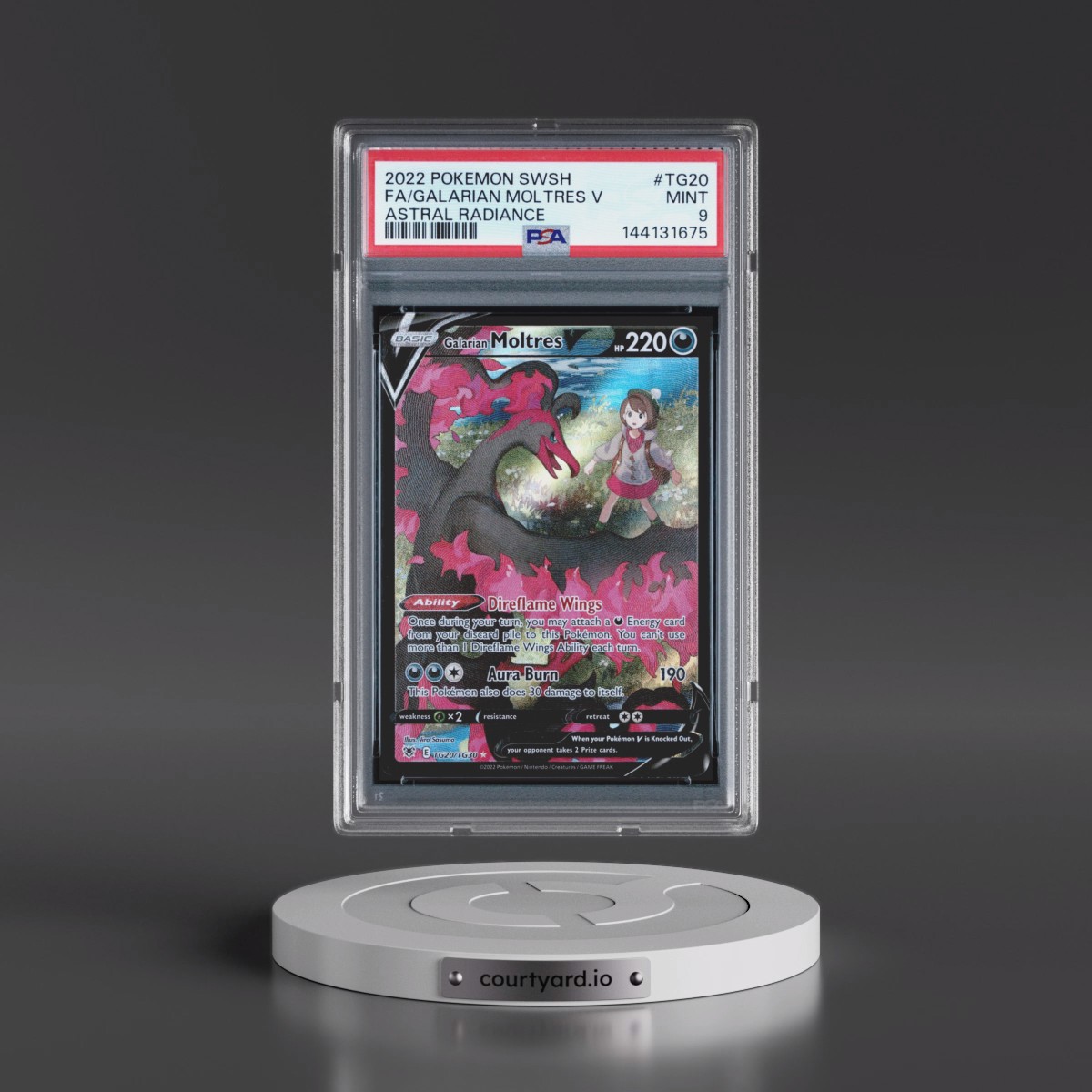 2022 Pokémon Sword & Shield Astral Radiance #TG20 Galarian Moltres V - Holo Full Art (PSA 9 MINT)