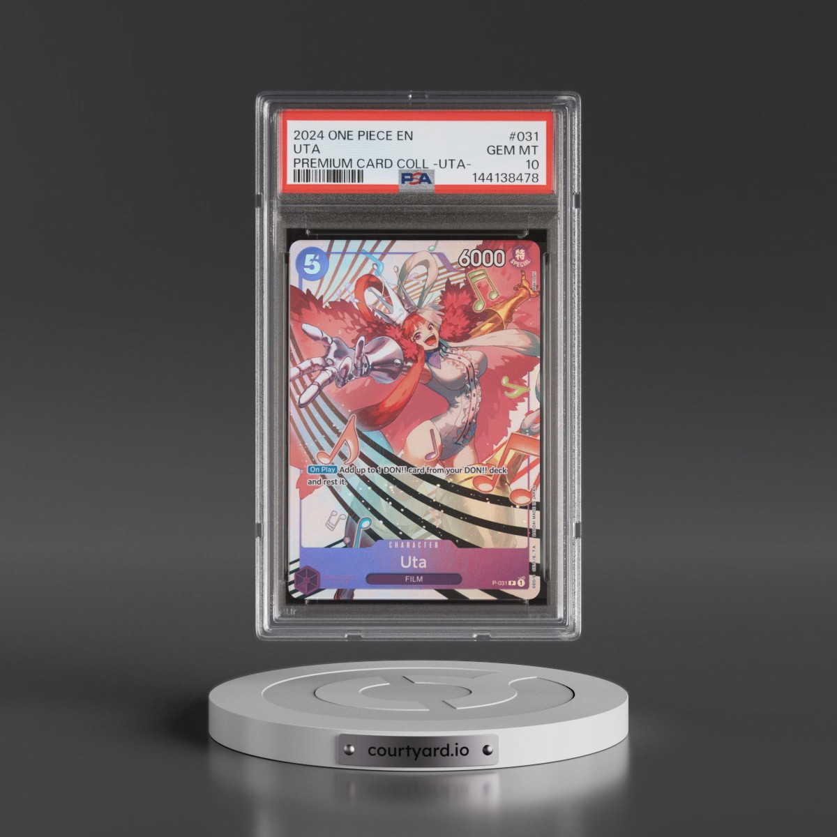 2024 One Piece Premium Card Collection -Uta #031 Uta (PSA 10 GEM MINT)