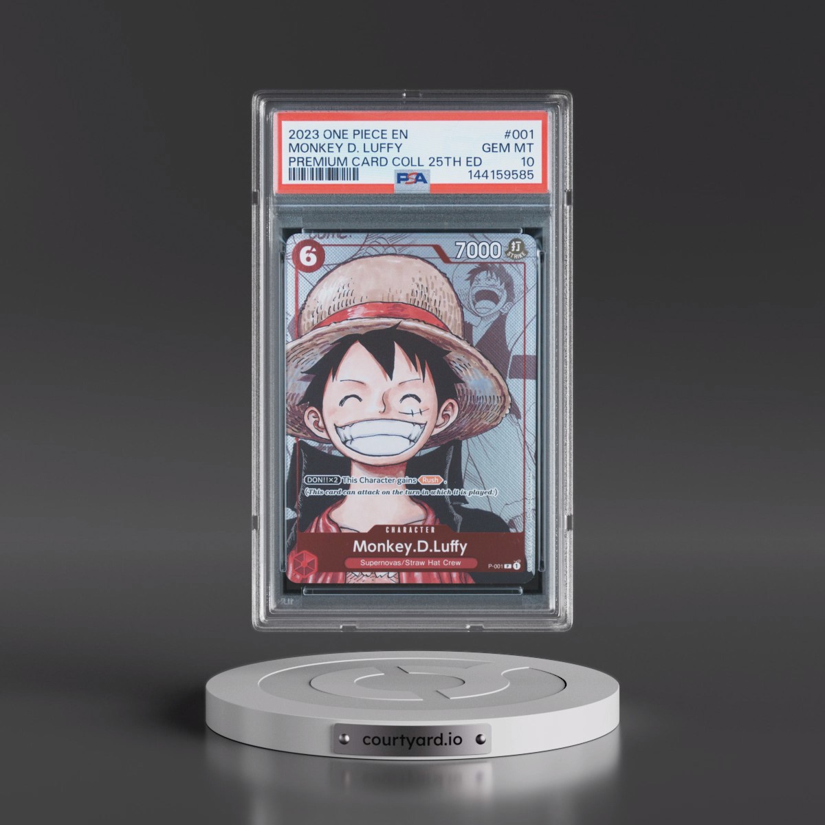 2023 One Piece Premium Bandai Premium Card Collection 25th Edition #001 Monkey D. Luffy (PSA 10 GEM MINT)
