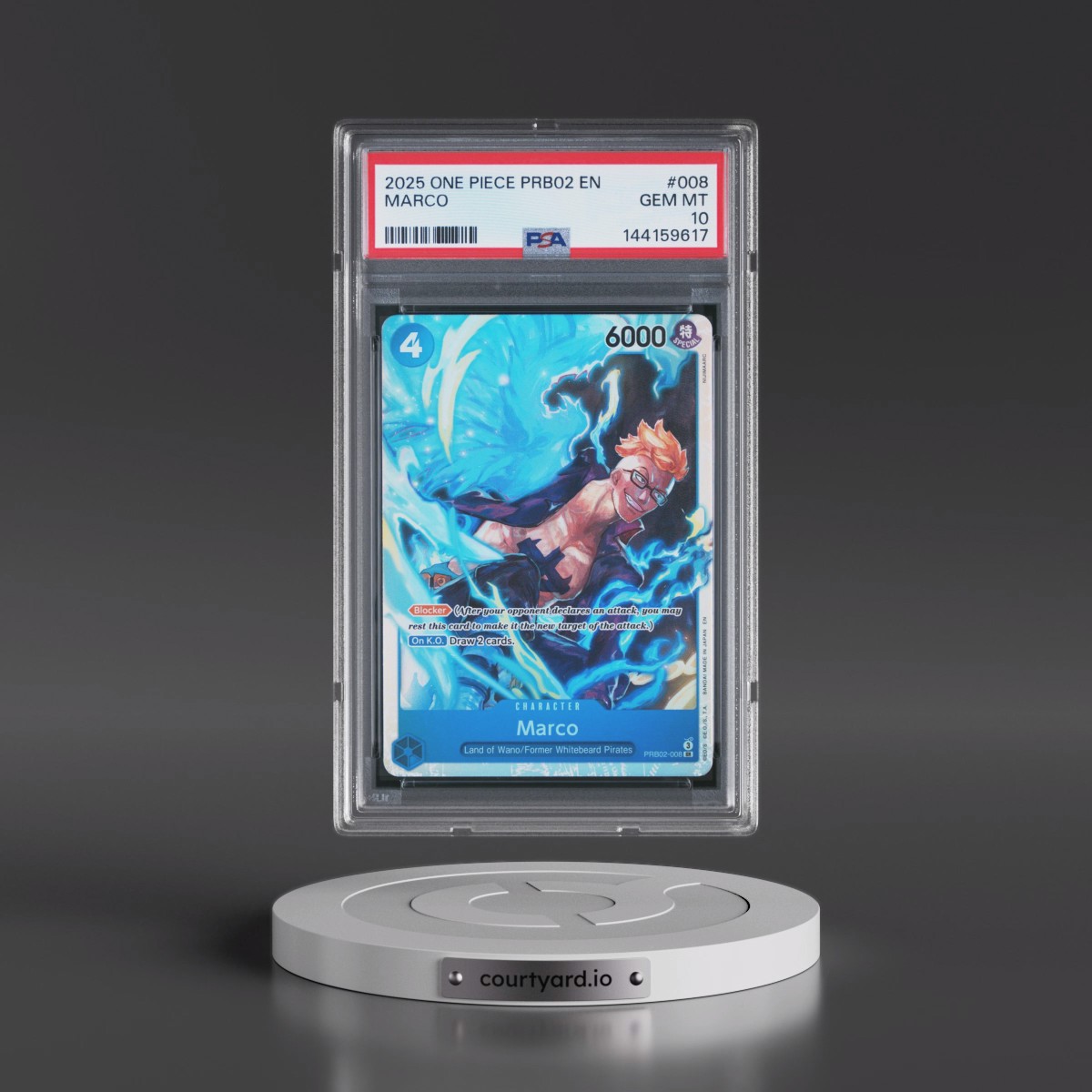 2025 One Piece PRB02-Premium Booster -One Piece Card the Best- Vol.2 #008 Marco (PSA 10 GEM MINT)