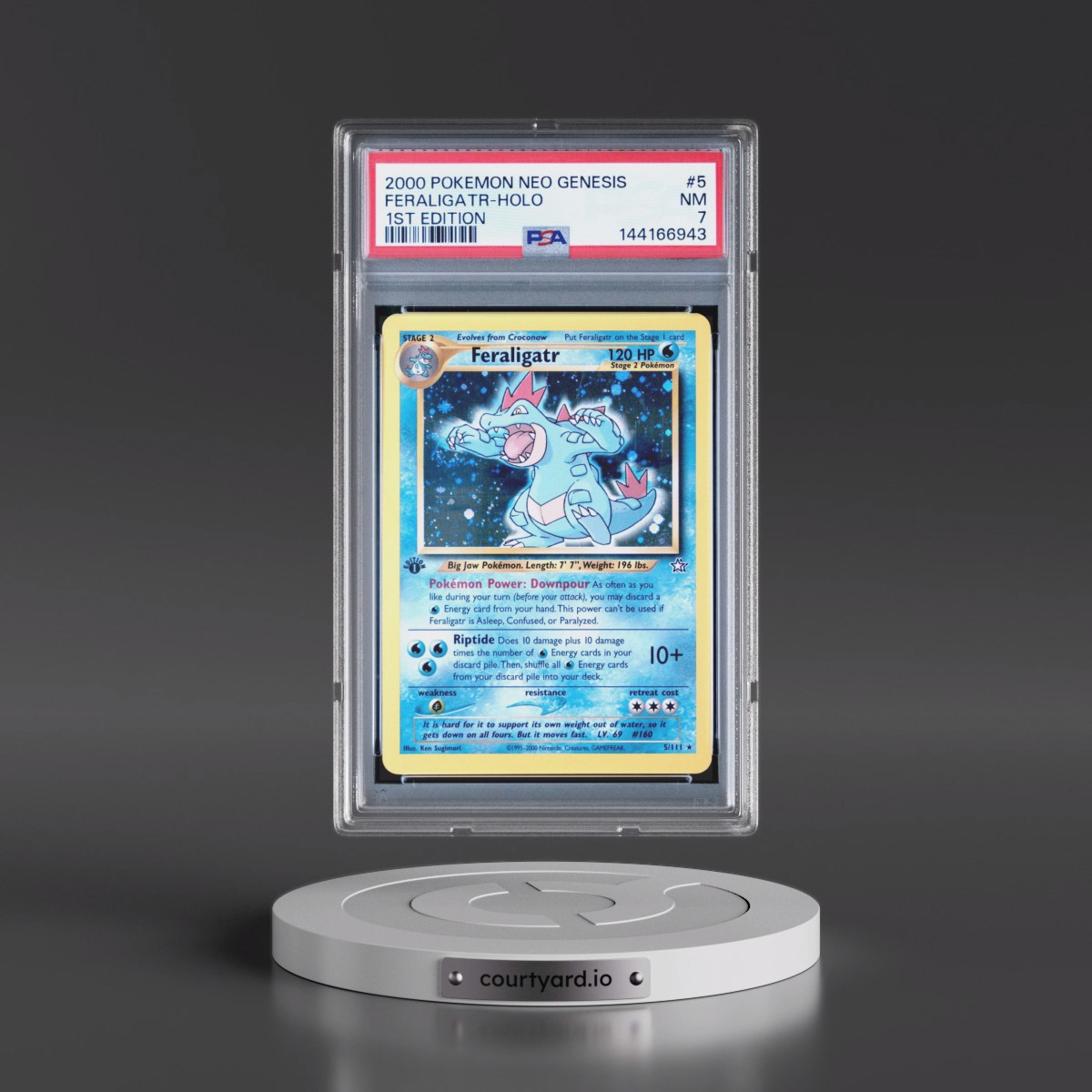 2000 Pokémon Neo Genesis #5 Feraligatr - 1st Edition Holo (PSA 7 NM)