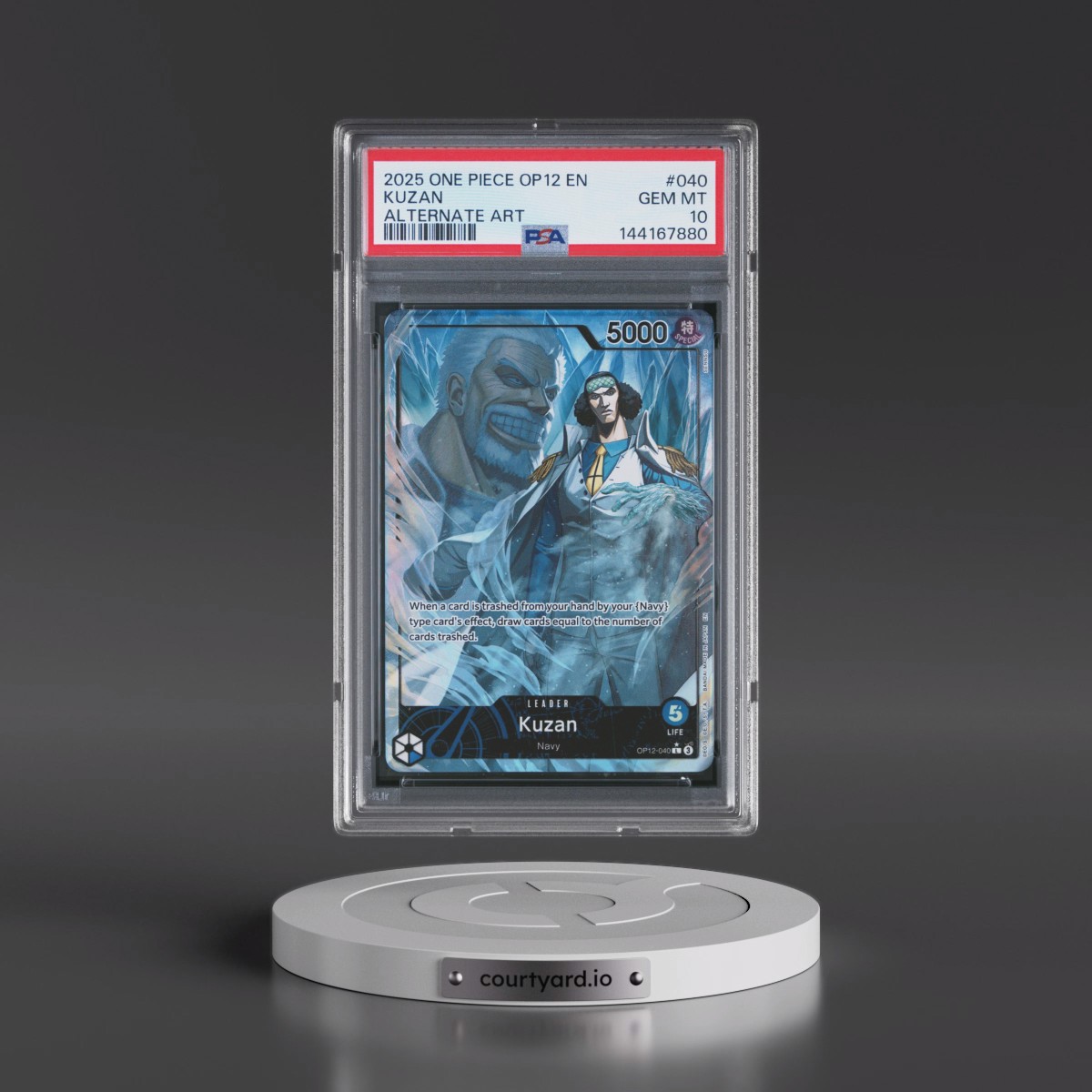 2025 One Piece OP12-Legacy of the Master #040 Kuzan - Alternate Art (PSA 10 GEM MINT)
