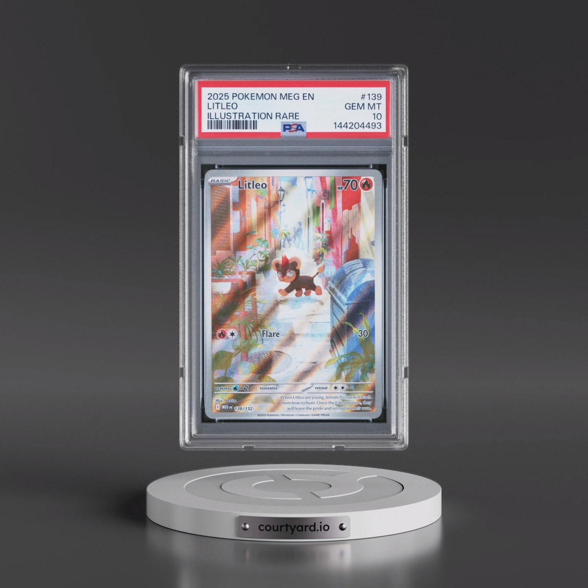 2025 Pokémon Meg EN-Mega Evolution #139 Litleo - Illustration Rare (PSA 10 GEM MINT)