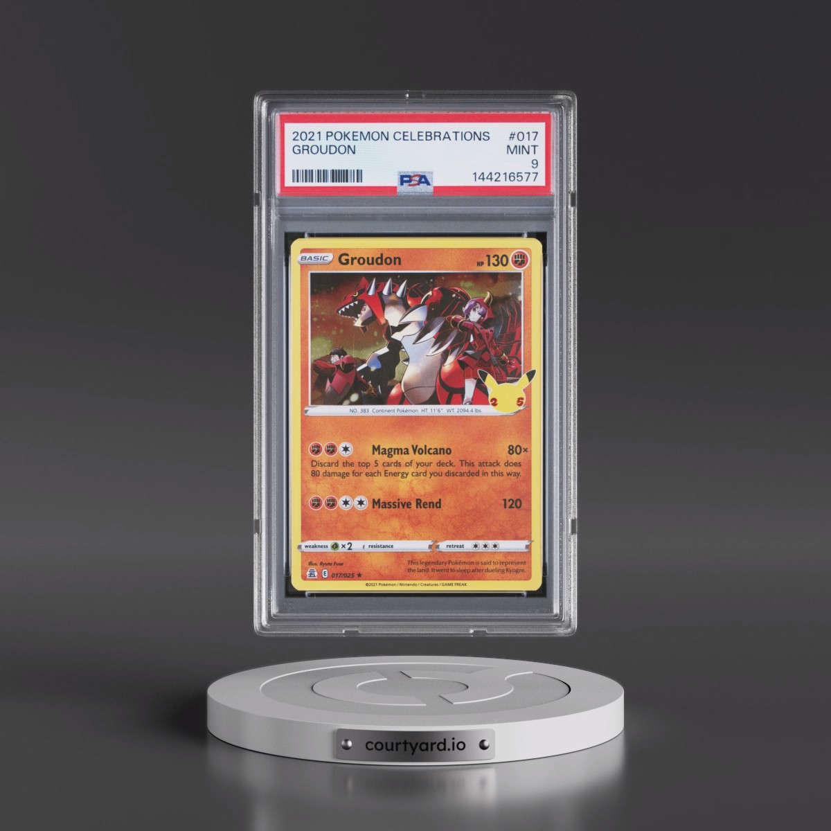 2021 Pokémon Celebrations #017 Groudon (PSA 9 MINT)