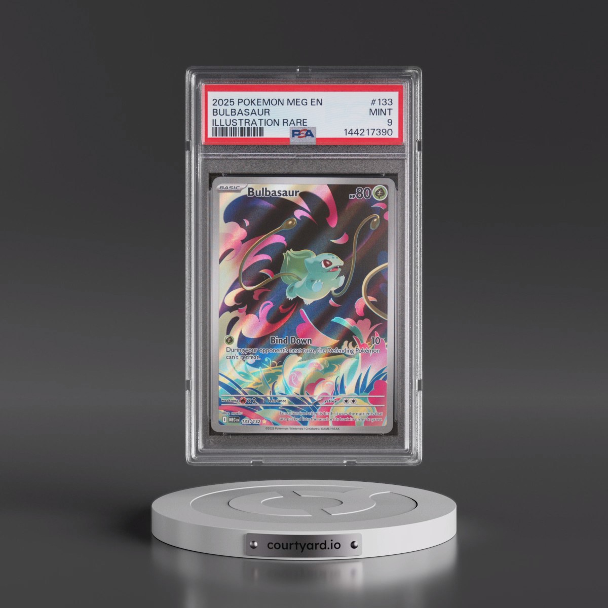 2025 Pokémon Meg EN-Mega Evolution #133 Bulbasaur - Illustration Rare (PSA 9 MINT)
