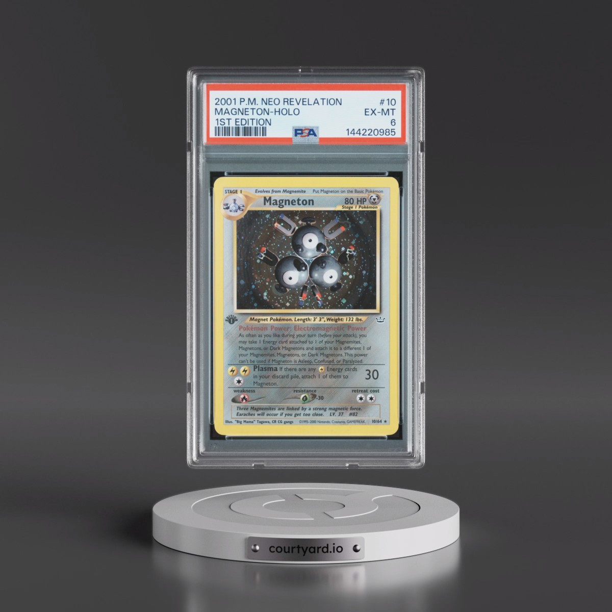2001 Pokémon Neo Revelation #10 Magneton - 1st Edition Holo (PSA 6 EX-MT)