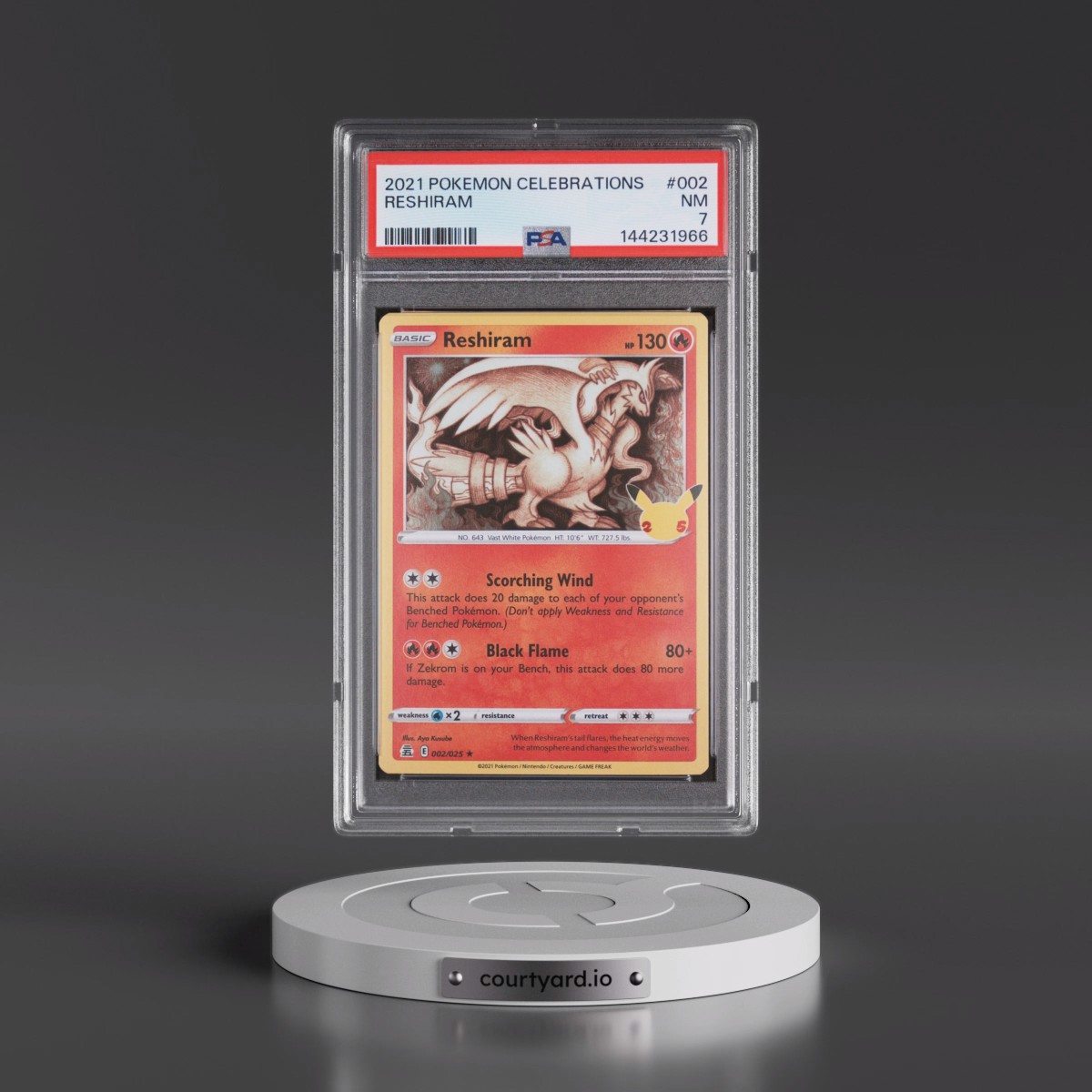 2021 Pokémon Celebrations #002 Reshiram (PSA 7 NM)