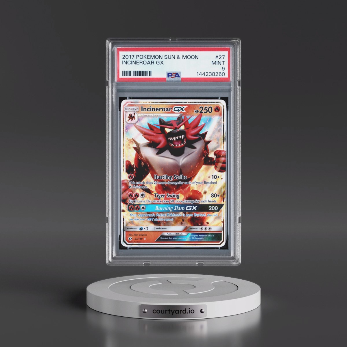 2017 Pokémon Sun & Moon #27 Incineroar GX - Holo (PSA 9 MINT)