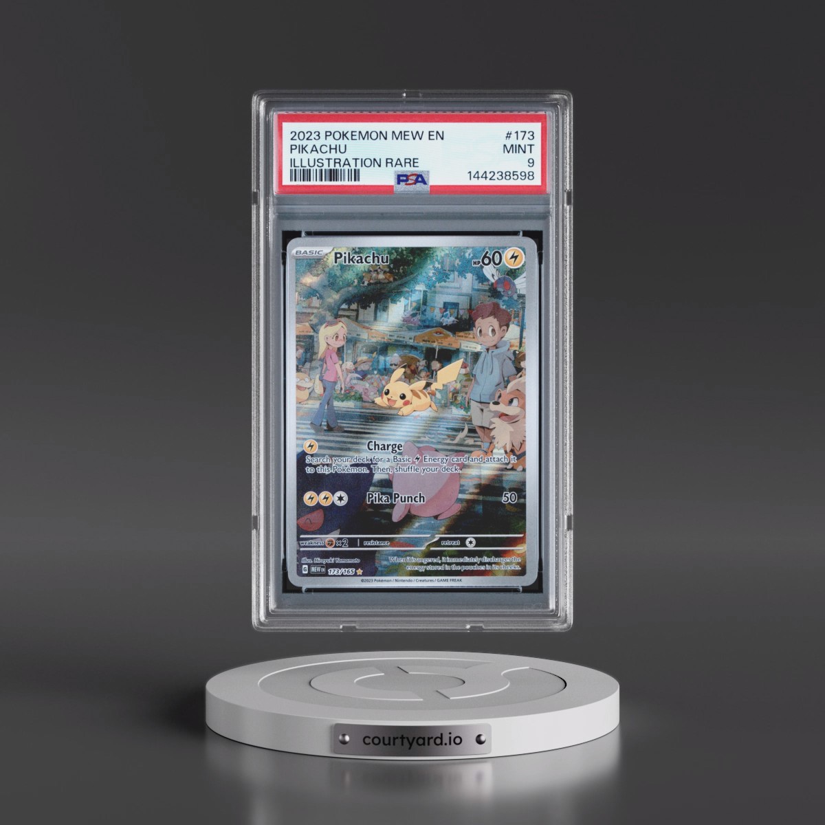 2023 Pokémon Mew EN-151 #173 Pikachu - Illustration Rare (PSA 9 MINT)
