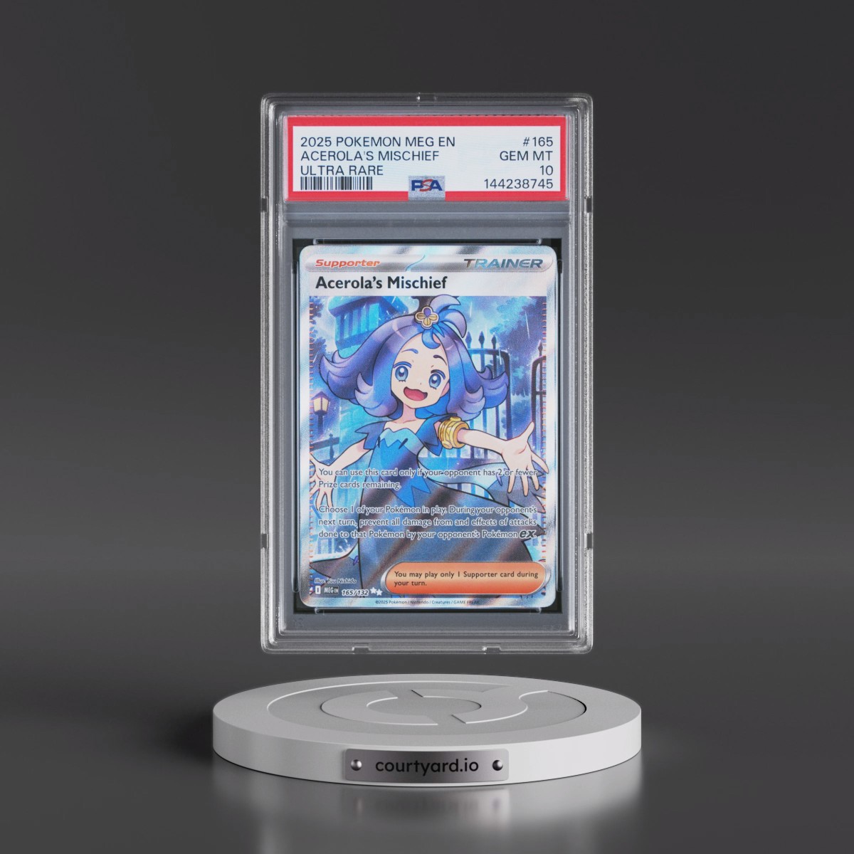 2025 Pokémon Meg EN-Mega Evolution #165 Acerola's Mischief - Ultra Rare (PSA 10 GEM MINT)