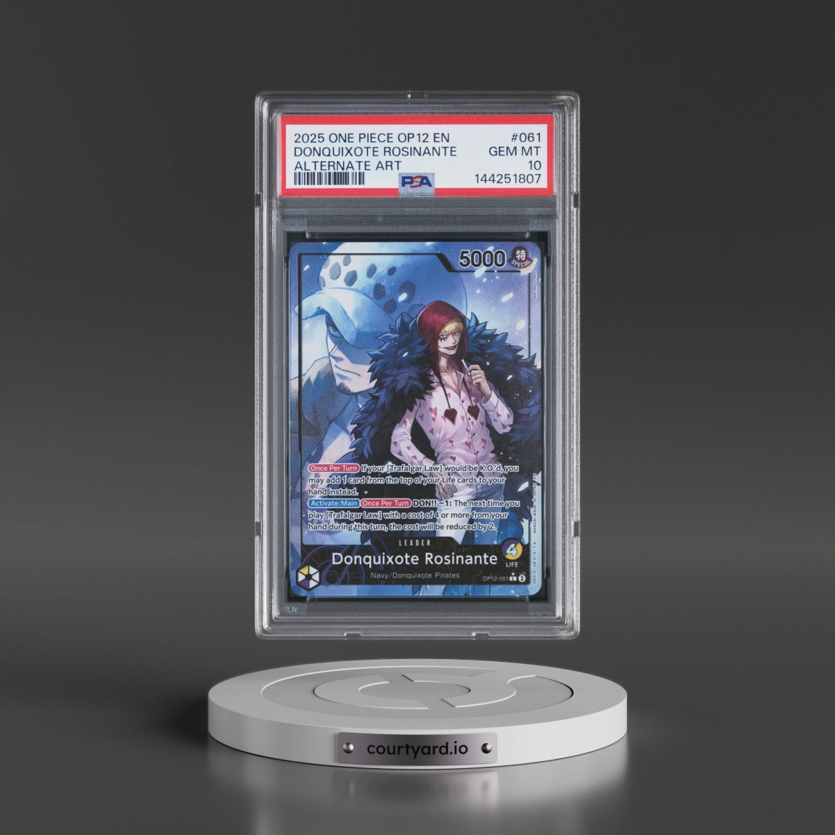 2025 One Piece OP12-Legacy of the Master #061 Donquixote Rosinante - Alternate Art (PSA 10 GEM MINT)