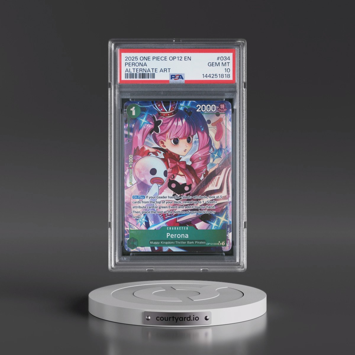 2025 One Piece OP12-Legacy of the Master #034 Perona - Alternate Art (PSA 10 GEM MINT)