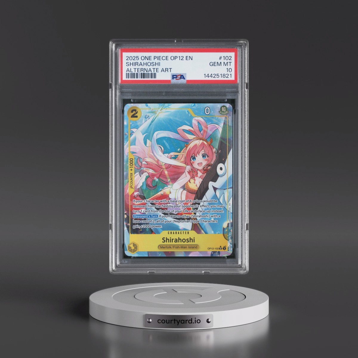 2025 One Piece OP12-Legacy of the Master #102 Shirahoshi - Alternate Art (PSA 10 GEM MINT)