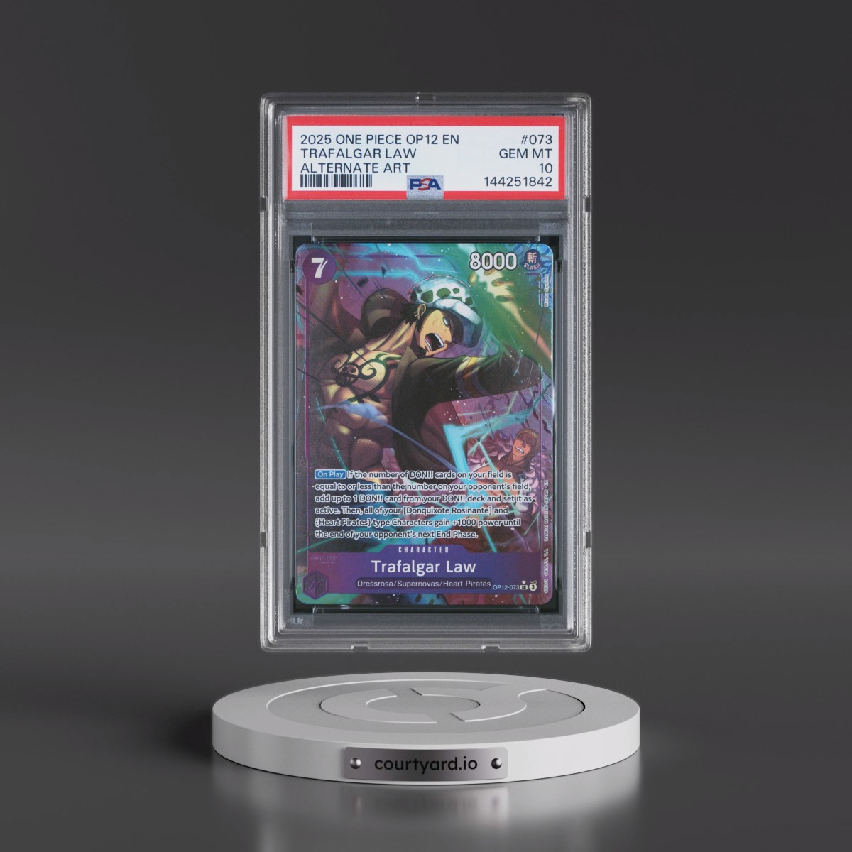 2025 One Piece OP12-Legacy of the Master #073 Trafalgar Law - Alternate Art (PSA 10 GEM MINT)