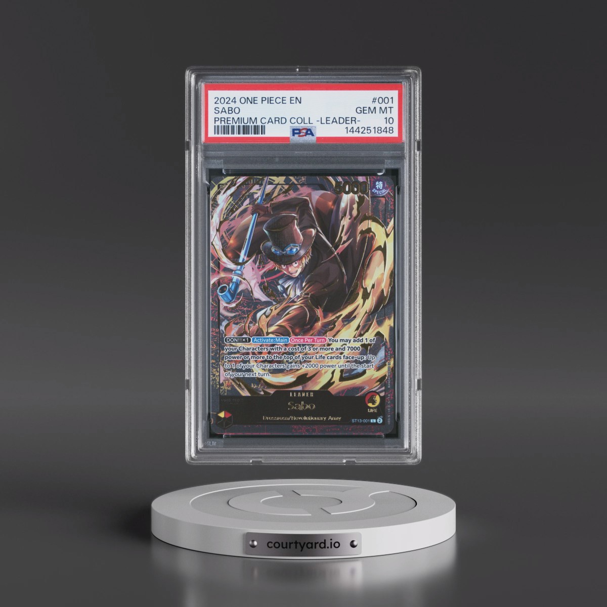 2024 One Piece Premium Card Collection -Leader Collection #001 Sabo (PSA 10 GEM MINT)
