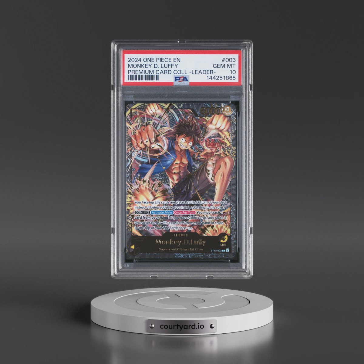 2024 One Piece Premium Card Collection -Leader Collection #003 Monkey D. Luffy (PSA 10 GEM MINT)