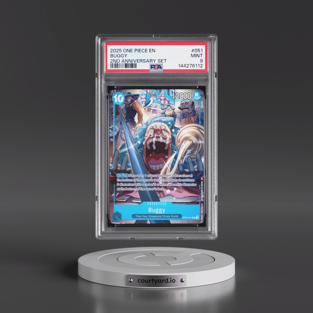 2025 One Piece English Version 2nd Anniversary Set #051 Buggy (PSA 9 MINT)