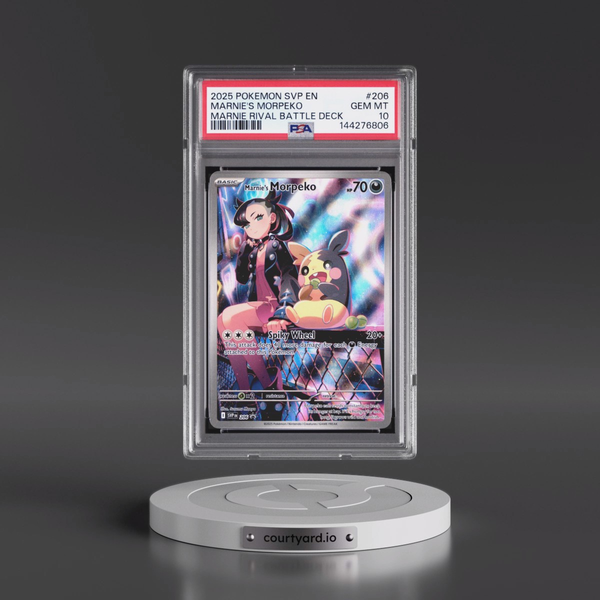 2025 Pokémon Svp EN-SV Black Star Promo #206 Marnie's Morpeko - Marnie Rival Battle Deck (PSA 10 GEM MINT)