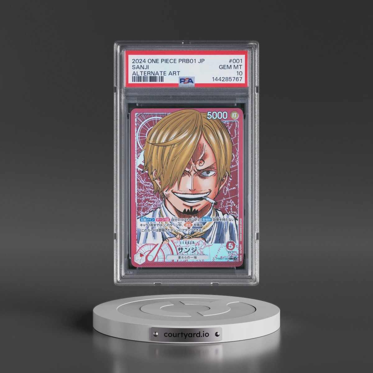 2024 One Piece Japanese PRB01-Premium Booster -One Piece Card the Best #001 Sanji - Alternate Art (PSA 10 GEM MINT)