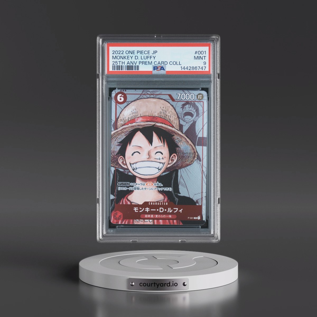 2022 One Piece Japanese 25th Anniversary Premium Card Collection #001 Monkey D. Luffy (PSA 9 MINT)